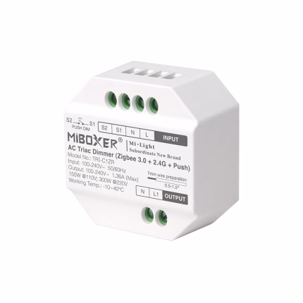 MiBoxer TRI-C1ZR AC Triac Dimmer (Zigbee 3.0 + 2.4G + Push)