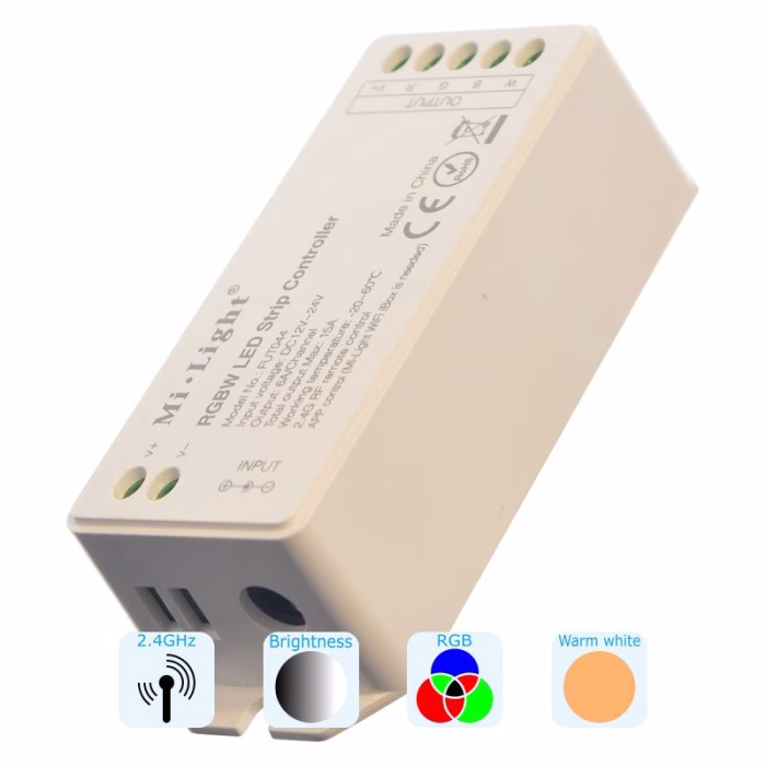 Miboxer FUT044 Controler 2.4GHz RF pentru banda LED RGBW (RGB+Alb), 15A - imagine 2