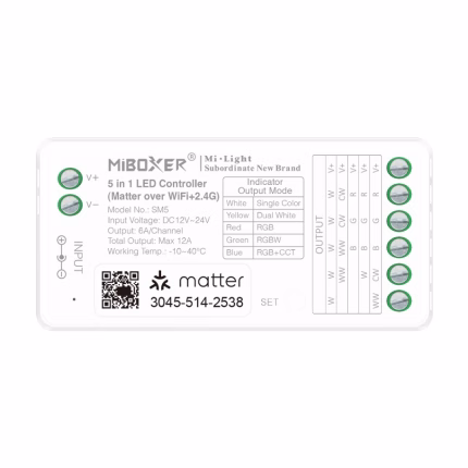 MiBoxer SM5 Controler LED 5in1 (Matter Over WiFi+2.4GHz)